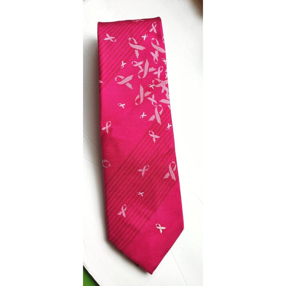 Luly Yang for Alaska Necktie Breast Cancer 100% Silk Ribbon All Over Pink